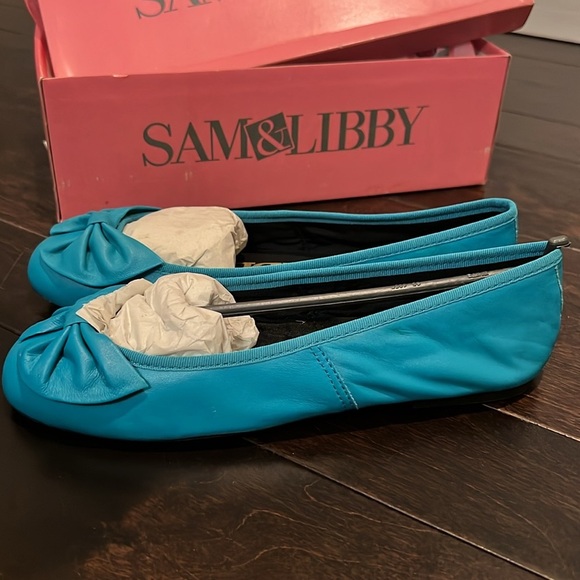 Sam & Libby Vintage teal leather ballet shoes NIB - Picture 6 of 6